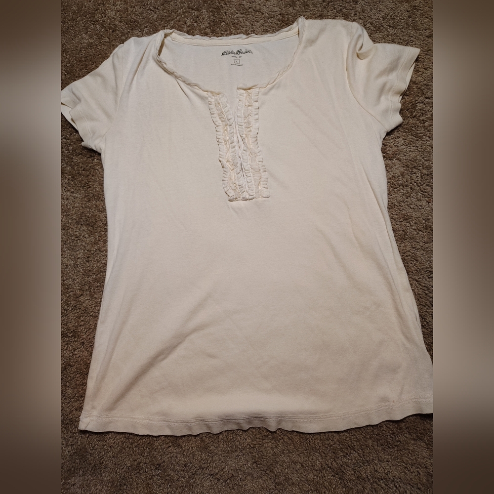 Women's Cream Eddie Bauer Blouse L